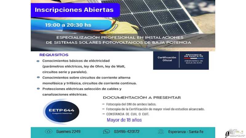 Ver aqui 9 fotos de los cursos que se otorgan este año para consultar Escuela Gregoria Matorras