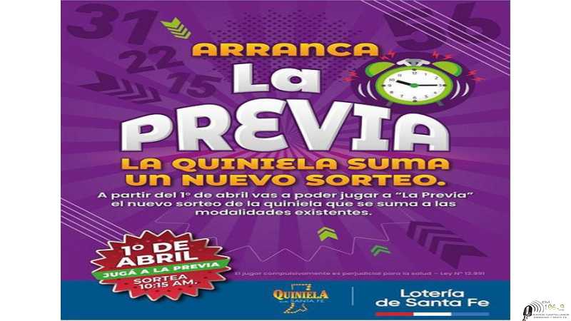 ABRIL LLEGA CON “LA PREVIA” A LOTERÍA DE SANTA FE