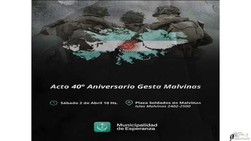 Sábado 2 Abril 10 horas acto homenaje a los soldados de Malvinas
