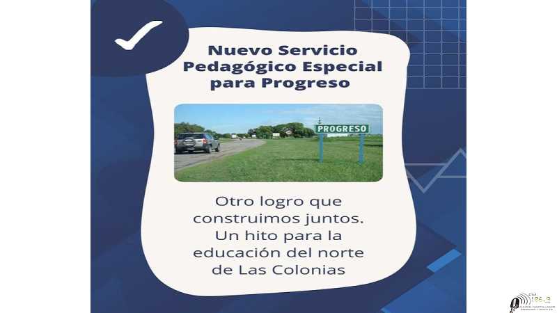 Pirola anuncio una resolución que beneficiaria a la localidad de Progreso y será para tener la  Escuela de Educación Especial.