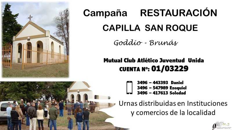 Campaña de beneficio para la capilla San Roque  se solicita colaboración