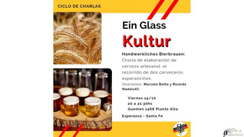 3º charla del Ciclo “Ein Glass Kultur” Charla de elaboración de cerveza artesanal: el recorrido de dos cerveceros esperancinos