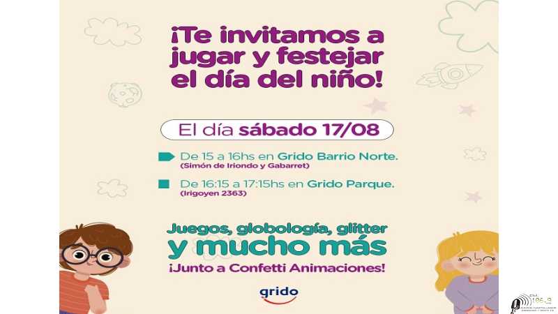 Evento de este sábado 17 en la Sucursal de GRIDO del barrio norte y del Parque de la Agricultura