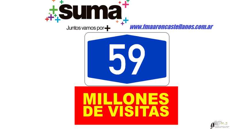 Esta noche 13 de Noviembre superaremos las 59.000.000 millones de visitas www.fmaaroncastellanos.com.ar (ver aqui)