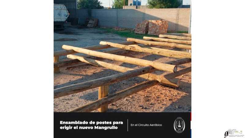 Humboldt se comenzó al ensamblado del nuevo Mangrullo de madera reemplazará al que fue desarmado en el Circuito Aeróbico