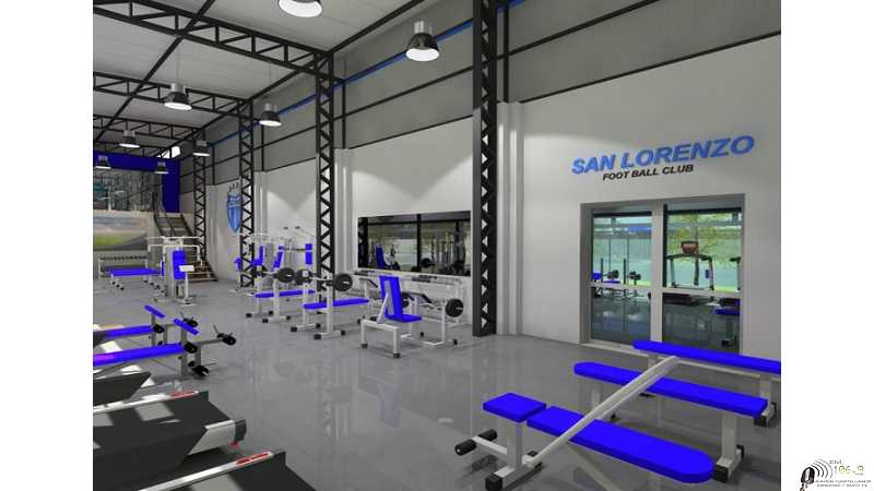 Dibujos del proyecto del Gimnacio que se realiza en Club San Lorenzo ( ver 8 fotos) como quedará este sector