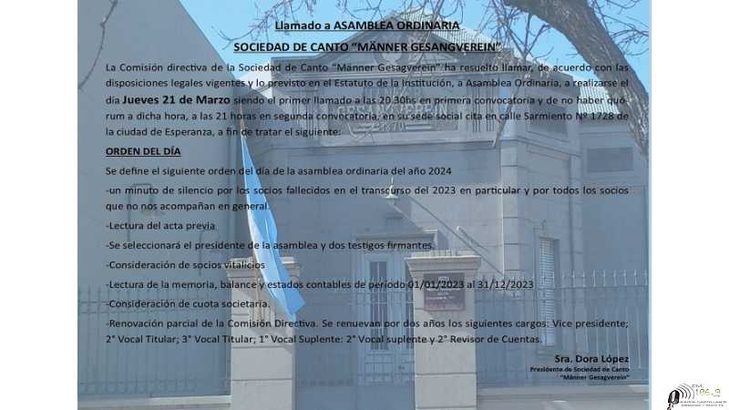 Asamblea de la Sociedad de Canto