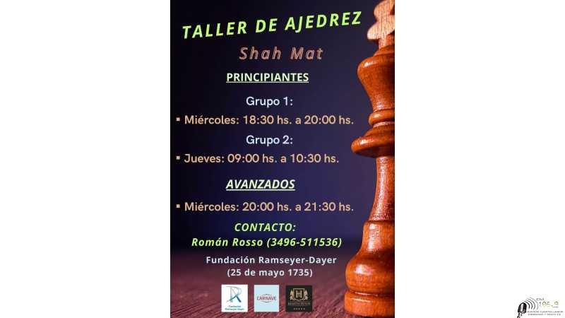La Fundación Ramseyer Dayer informa que se encuentran abiertas las inscripciones para los Talleres de Ajedrez