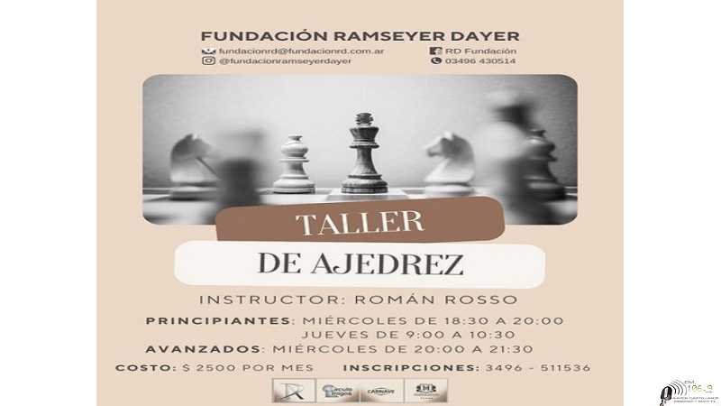 La Fundación Ramseyer Dayer informa que se encuentran abiertas las inscripciones para los Talleres de Ajedrez