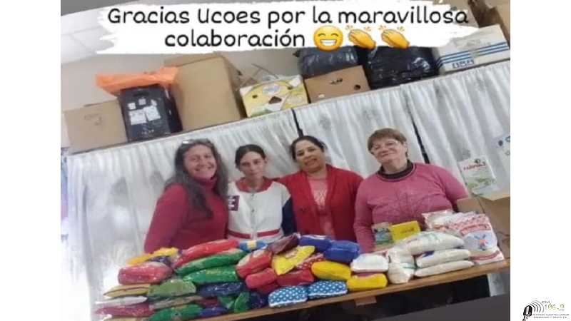 UCOES en 11 fotos demuestran lo que fue la distribución de alimentos a merenderos.