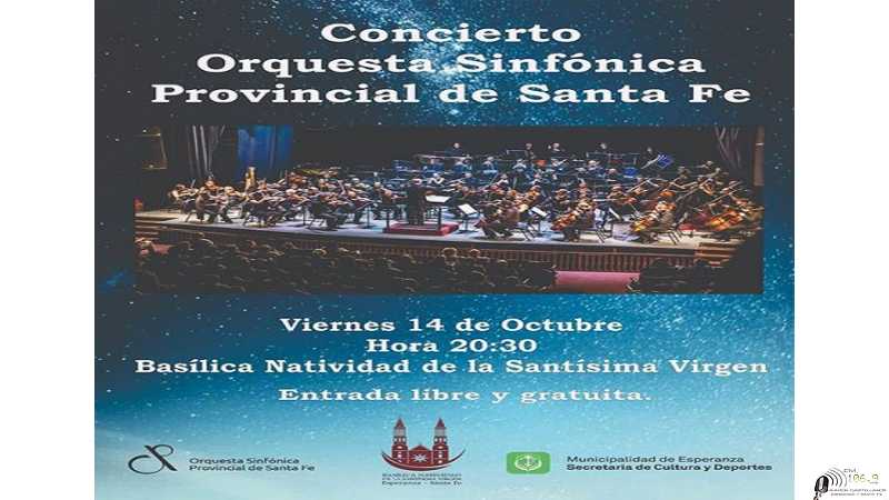 14 de Octubre en Basilica actuación del orquesta sinfonica de la Prov. de Sta Fe