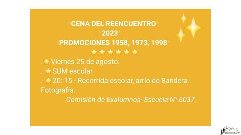 Cena del reencuentro Escuela 6037 de Humboldt 1958 - 1973 - 1998