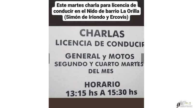 Martes 8 de agosto.se lleva a cabo la charla para obtener carnet de conducir