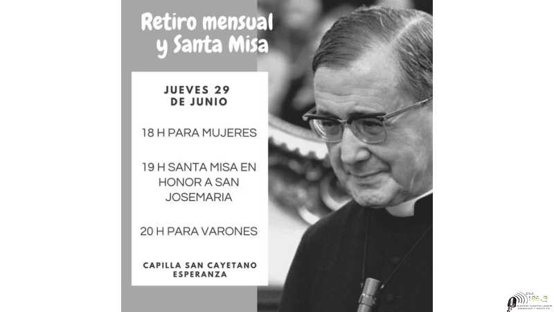 En San Cayetano Retiro Espiritual y Sta Misa jueves 29 de Junio