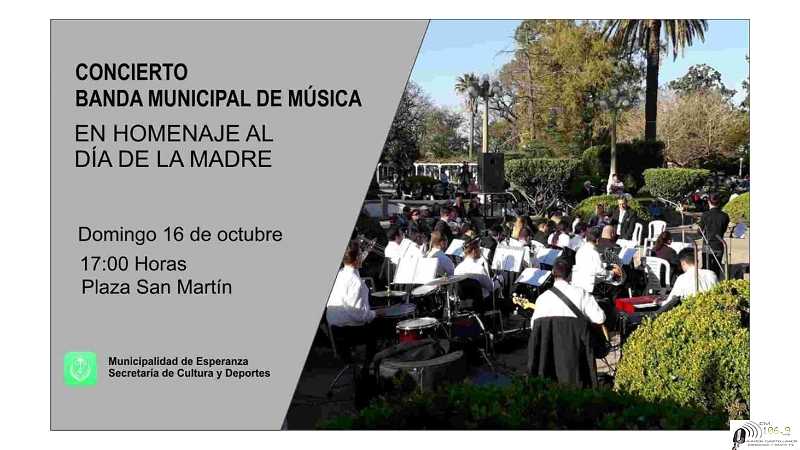 La banda municipaleste domingo en plaza San Martin actuara en homenajes a las madres