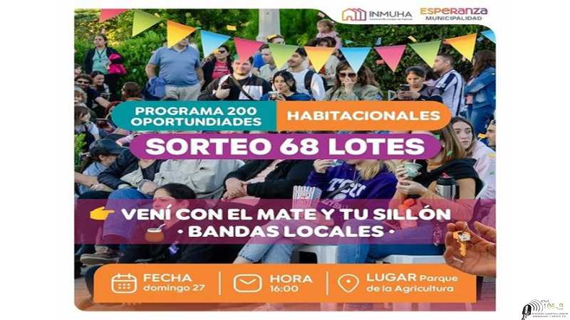 Este domingo sorteo de 68 lotes del programa 200 oportunidades habitacionales en el Parque de la Agricultura con bandas en vivo y más.