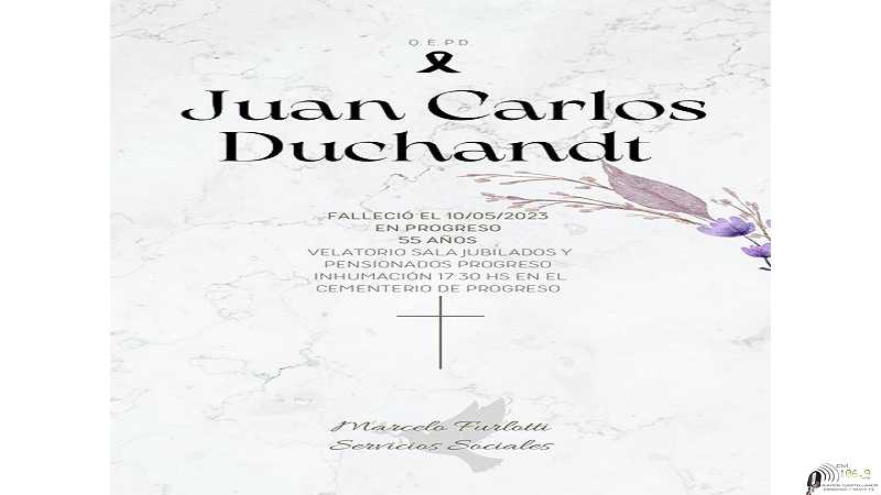 Fallecio 10 de Mayo 2023 en Progreso Juan Carlos Duchandt 55 años
