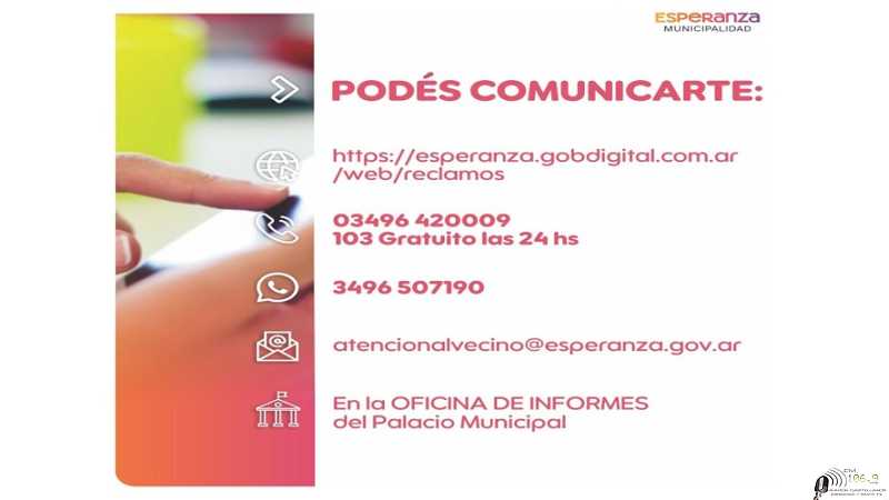 ATENCIÓN AL VECINO Realizá consultas, reclamos o recibí asesoramiento a través de estos medios de comunicación