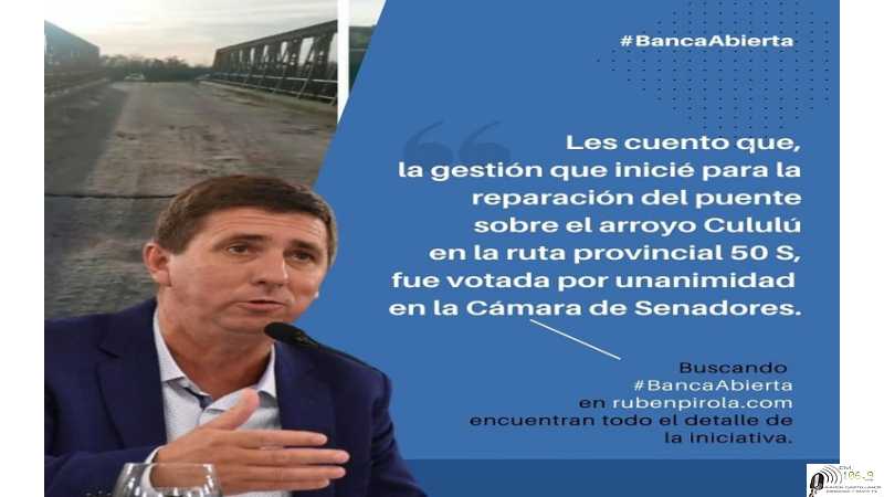 Ruben Pirola Avanzan las gestiones para reparación del puente sobre arroyo Cululú