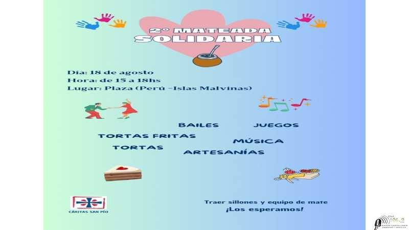 2da Mateada solidaria plaza Perú e Islas Malvinas 18 de Agosto de 15 a 18 horas