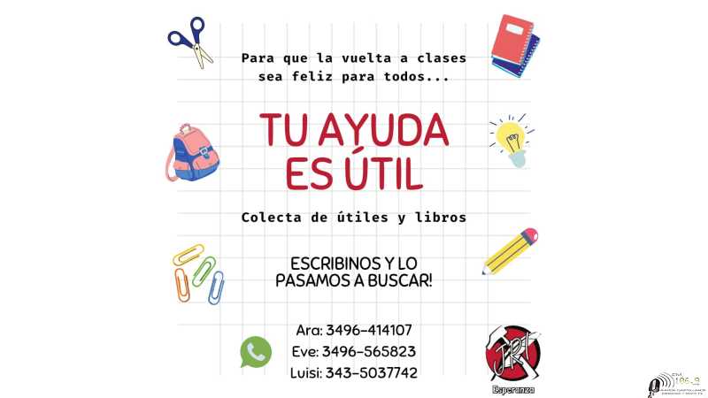 Colecta de útiles escolares de Jóvenes Radicales Independientes