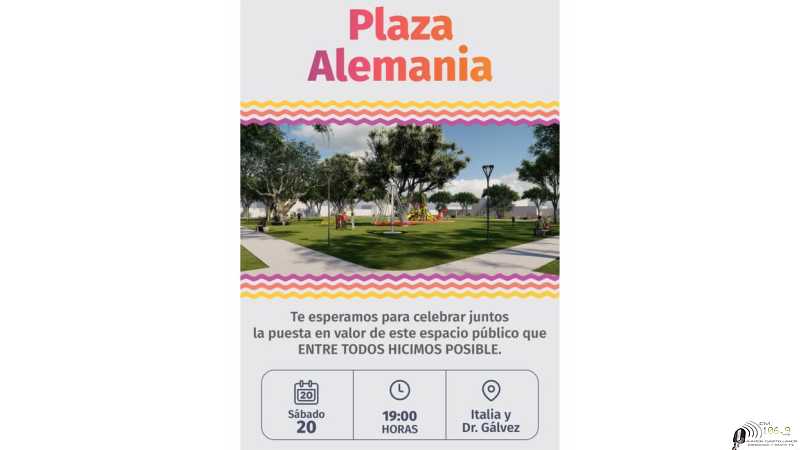 Inagural las puestas en valor de Plaza Alemana oeste de la ciudad