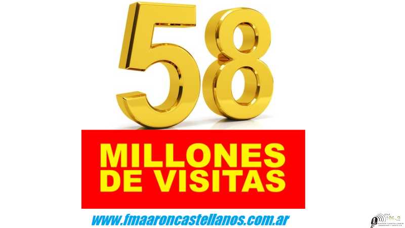 LLEGAMOS A FIN DE MES Y UN NUEVO MILLÓN DE VISITAS 58.000.000 GRACIAS