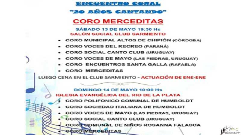 Encuentro Coral MERCEDITAS en Humboldt sábado y domingo proximo