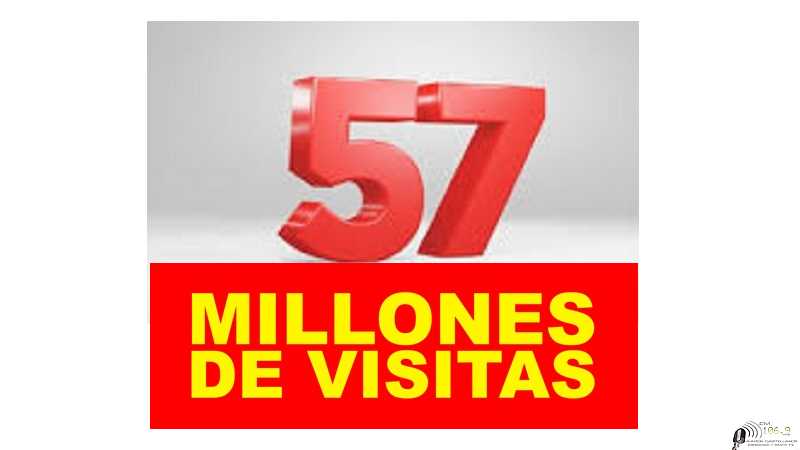 En este sábado 16 Octubre superamos las 57.000.000 millones de visitas ....muchas gracias