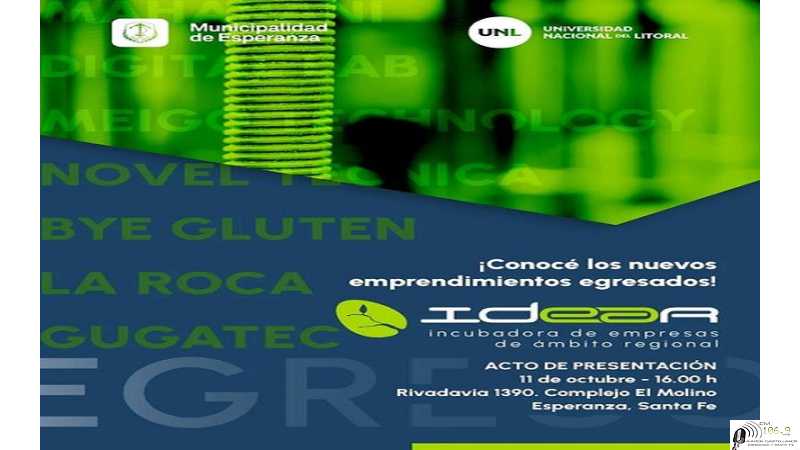 Desde la Municipalidad de Esperanza invita a participar del Acto de Egreso 2022 de la Incubadora de Empresas de Ámbito Regional (IDEAR).