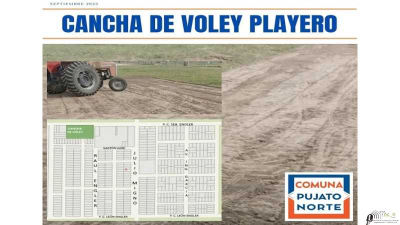 La comuna de Pujato comenzo la construcción de una cancha de vóley playero