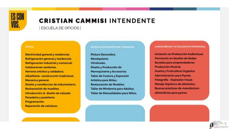   Cammissi: “Vamos a crear la escuela de oficios, con una amplia oferta educativa”