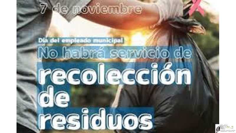 Lunes 7 de Noviembre Dia del empleado Municipal no se brindaran los servicios habituales.(AQUI VER INFORME)