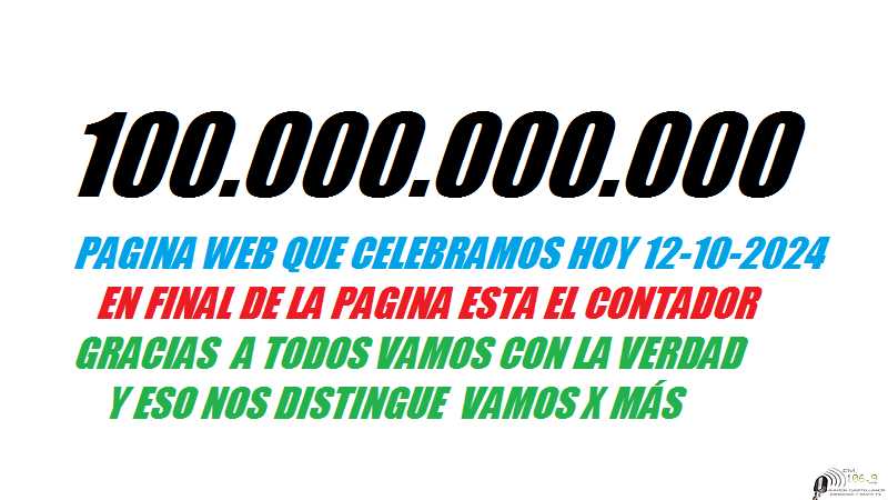 12-10-2024 fmaaroncastellanos.com.ar celebramos algo inimaginable gracias a ustedes 100.000.000 de visitas a nuestras noticias