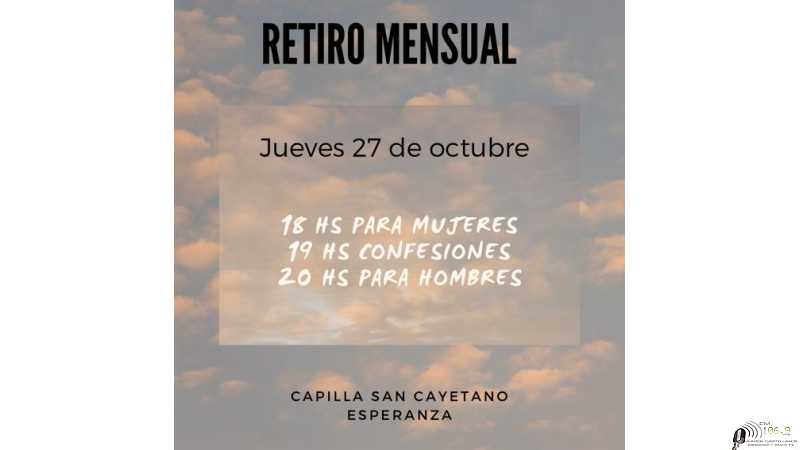 27 DE OCTUBRE retiro espiritual CapillaSan Cayetano