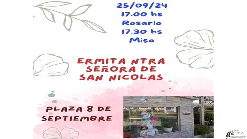Invitan a plaza 8 de Septiembre hermita de Virgen de San Nicolas