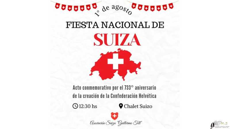 Jueves 1 de agosto Asociación Suiza y todos los suizos del mundo festejamos el 733⁰ aniversario
