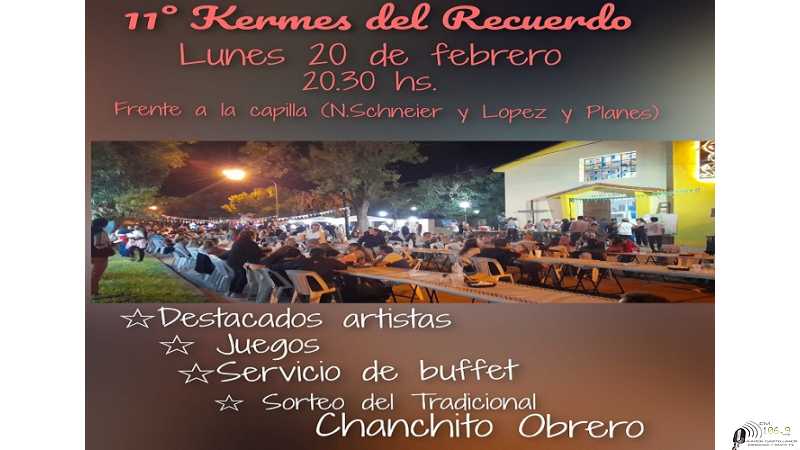 20 febrero vuelve la noche de kermese en Capilla San Jose obrero