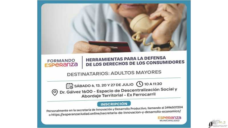 La municipalidad brindará un taller sobre defensa del consumidor para personas mayores