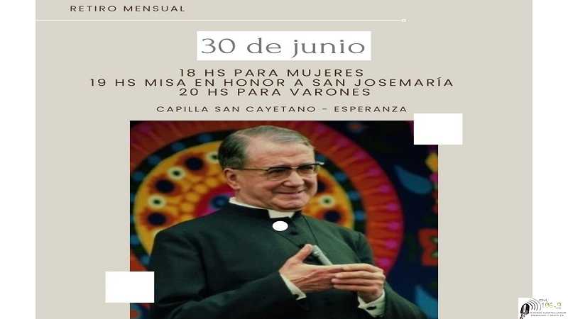 30 junio retiro mensual de una hora en Capilla San Cayetano