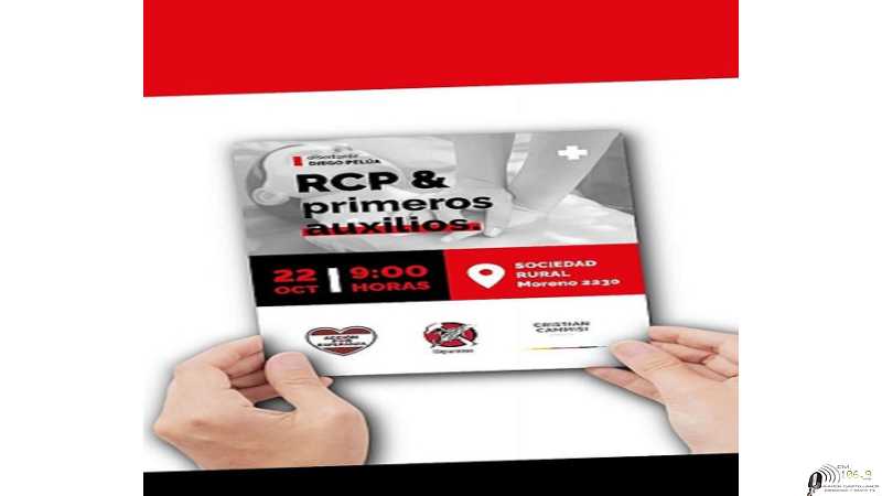 Sábado 22 de octubre, Sociedad Rural (Moreno 2230)RCP y Primeros Auxilios, nueva fecha! Organizan: Cristian Cammisi, Jóvenes Radicales Independientes y Acción por Esperanza.