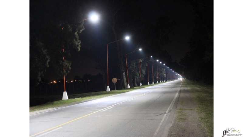 Encendieron las nuevas luminarias del acceso sur a Franck