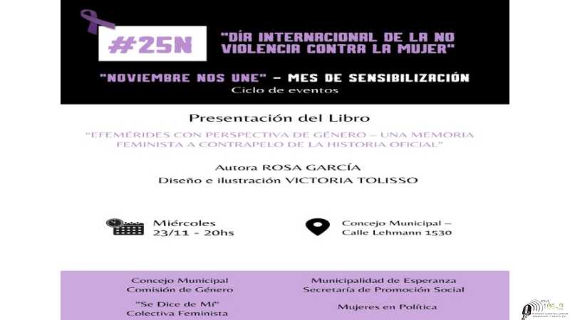 23 NOVIEMBRE Presentación libro de la autora Rosa Garcia, en el mes de la Sensibilización