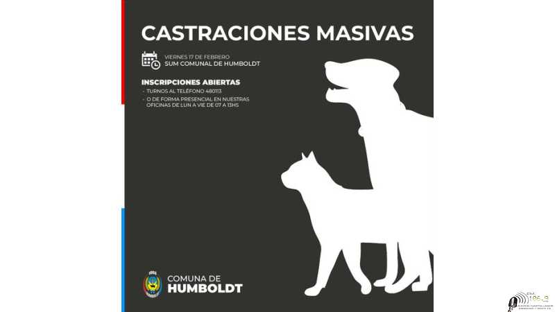 Humboldt Se volvieron a abrir las inscripciones para las castraciones masivas en la localidad
