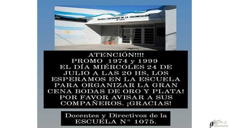 Convocan a ex alumnos de la escuela Centenario de Esperanza