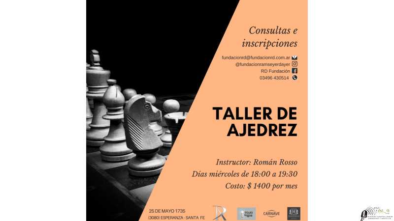 La Fundación Ramseyer Dayer informa que se encuentran abiertas las inscripciones para el Taller de Ajedrez