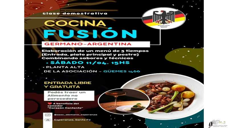 Sociedad Alemana invita a Clase de comida libre y gratuita