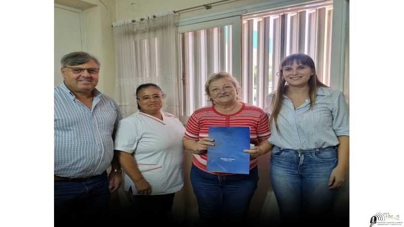 Ruben Pirola en Nuevo Torino, iniciativa de construir su propio edificio institucional.Asociación de Defensa Civil