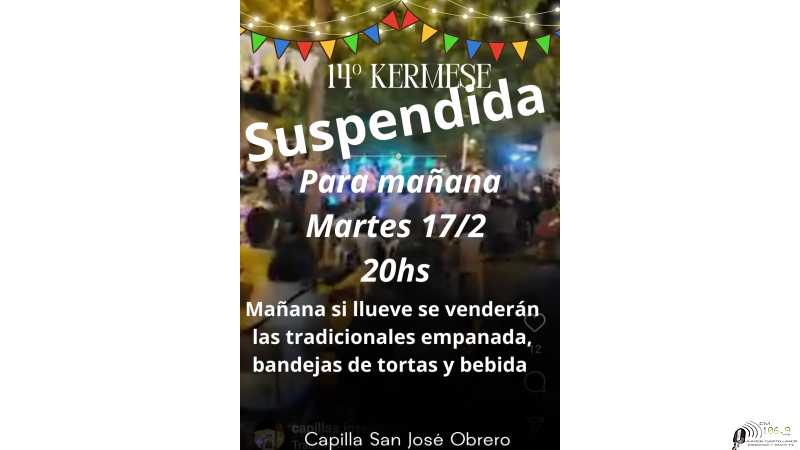 Suspendida la quermese del barrio Ciclar si se puede se realizara martes 17 febrero