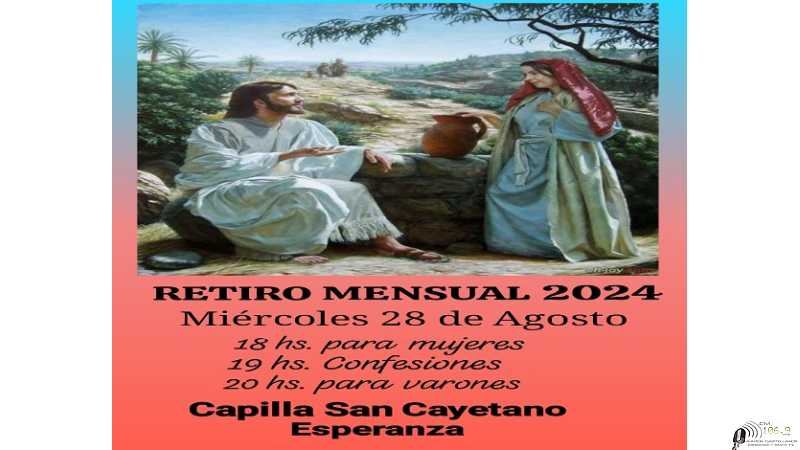 Miercoles 28 retiros espirituales en Capilla San Cayetano